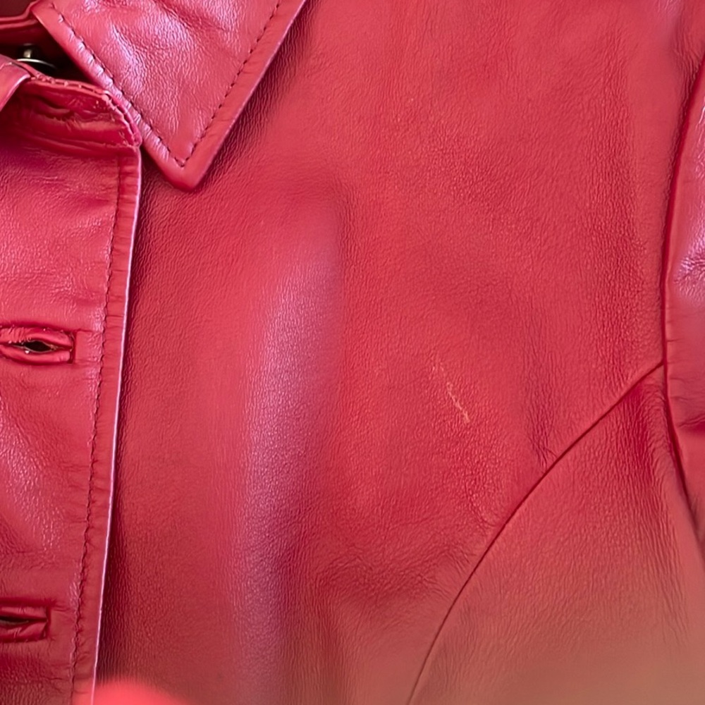 Women's Red Leather Jacket